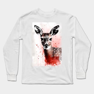 Roe Deer Ink Painting Long Sleeve T-Shirt